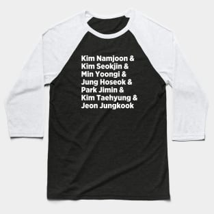 BTS Names - Roll Call, Army! Baseball T-Shirt